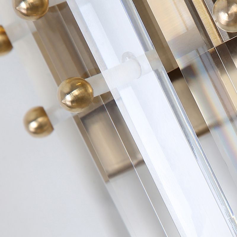 Modern Style Geometry Shape Wall Light Crystal 2 Light Sconces for Bedroom