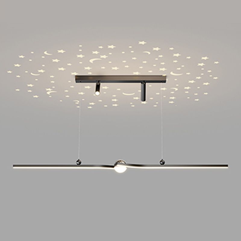 Contemporary Style Linear Island Lights Metal 5 Light Island Pendant Lights