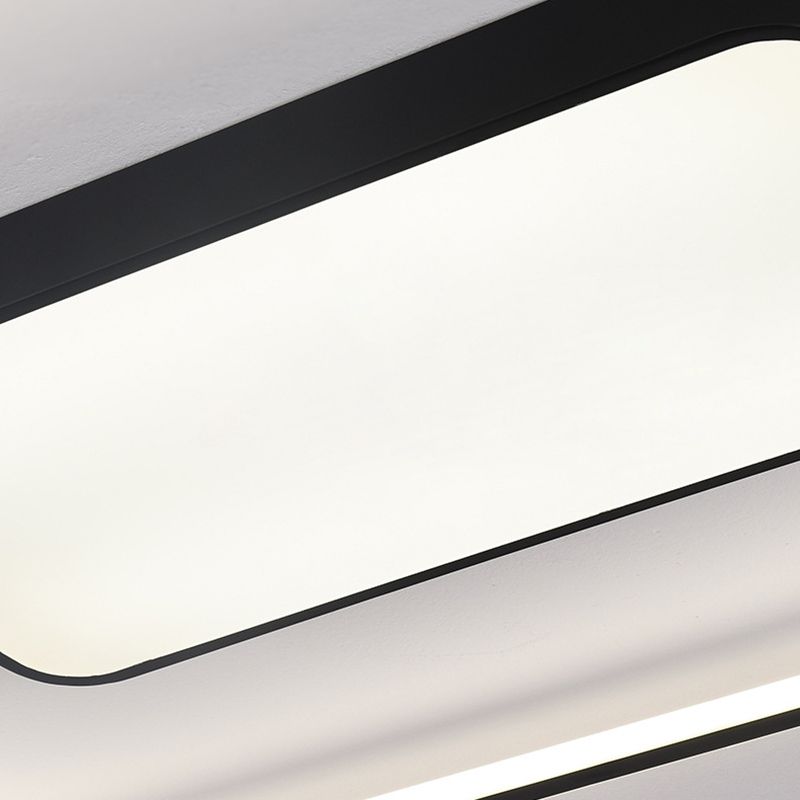 Moderne rechteckige LED-Unterputzleuchte aus Metall für das Wohnzimmer mit Acrylschirm