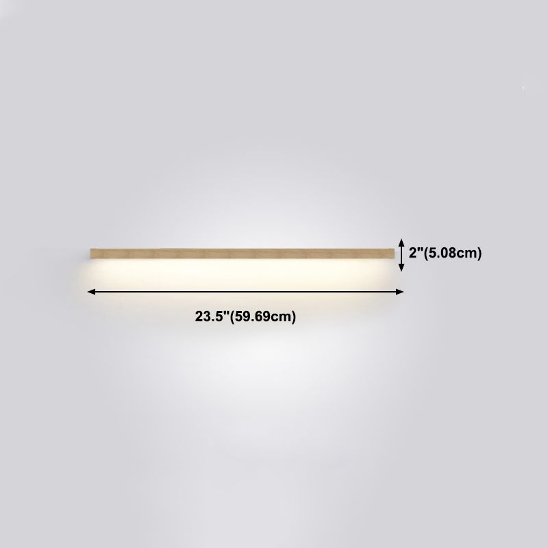 Multi Lights Linear Wall Mounted Lamps Modern Style Wood Wall Lights