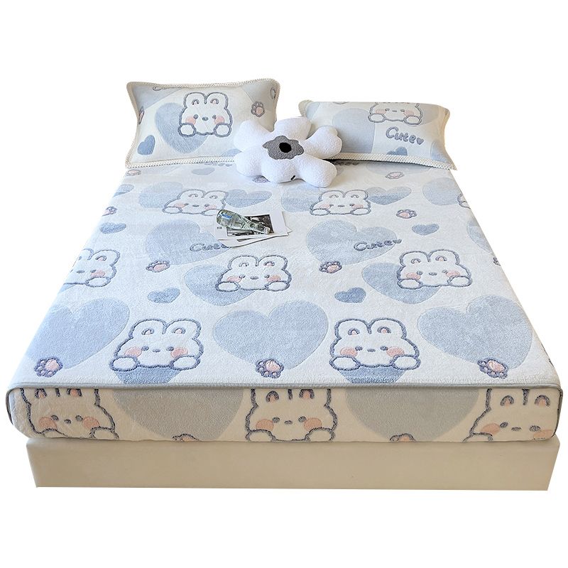 Animal Print Super Soft Modern Fitted Flannel Sheet for Bedroom