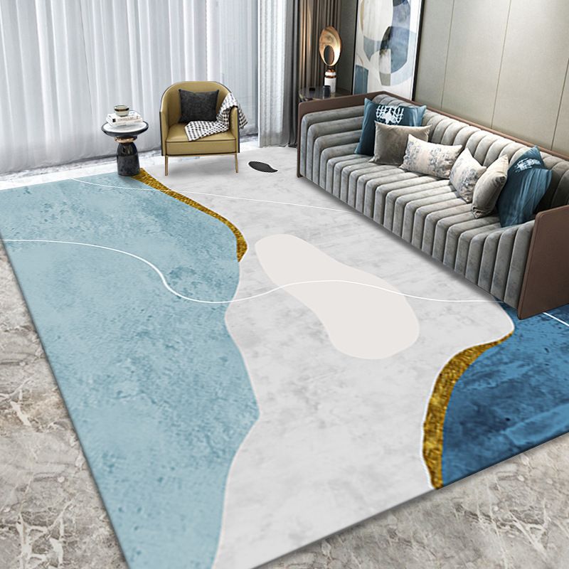 Tapis contemporain gris clair, bloc de Polyester de couleur, lavable, pour la décoration de la maison