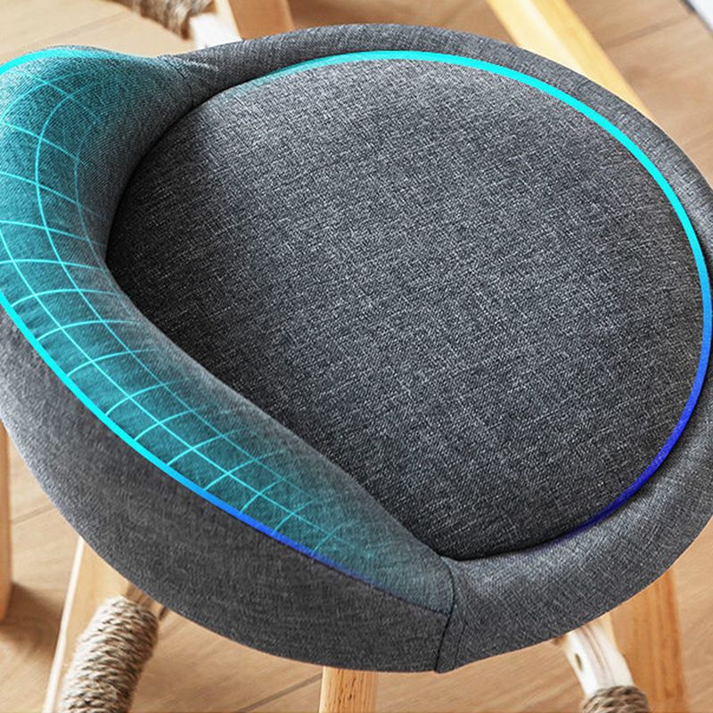 Contemporary Matte Finish Upholstered Bar Stools Restaurant Footrest Stool