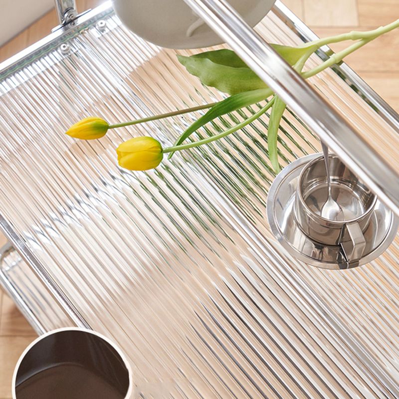 Modern Clear 23.6" End Table Rectangular Glass Side Table with Shelf