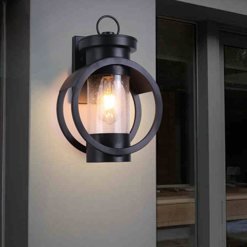 Vintage Circles Wall Mount Lighting Glass Wall Mounted Lighting for Courtyard