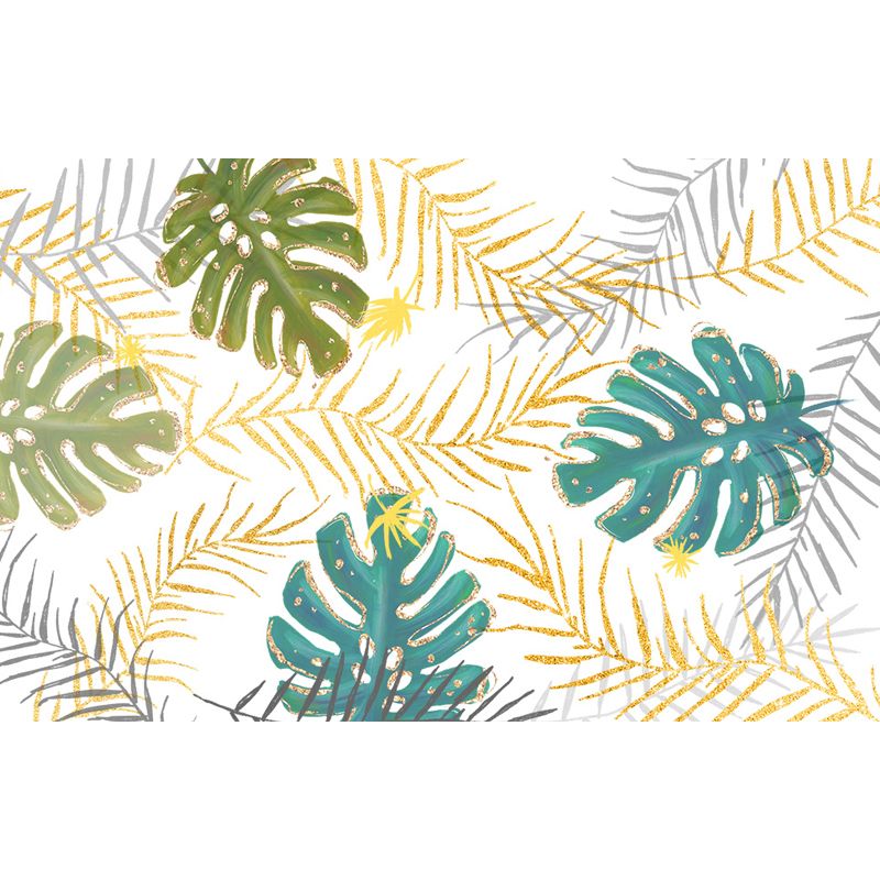 Waterproof Leaves Wall Mural Tropical Non-Woven Wall Decor, Custom Size Available