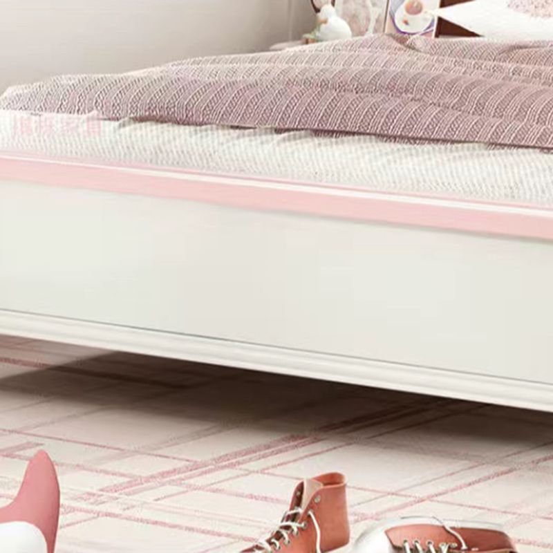 Modern Arched Panel Headboard Standard Bed with Legs in Rubberwood