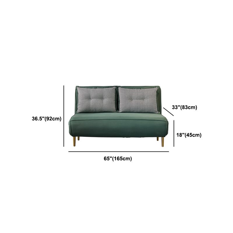 Green Faux leather Convertible Sofas 32.67" Wide Contemporary Foldable Sleeper Sofa