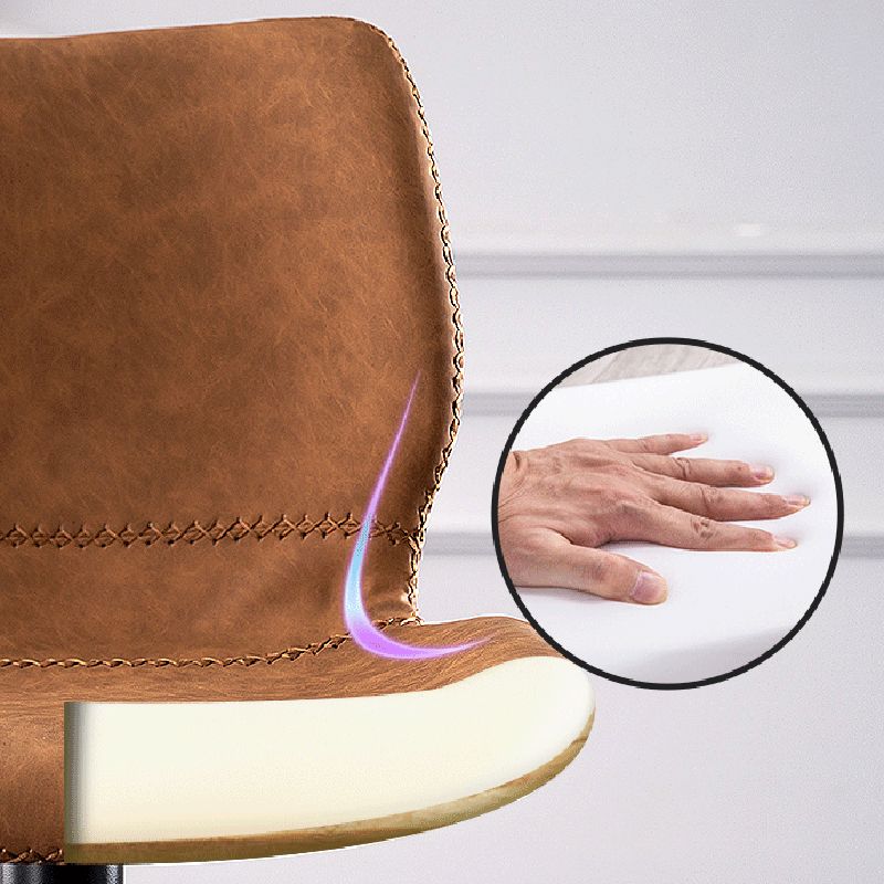 Contemporary Metal Barstool PU Leather Barstools in Matte Finish for Home