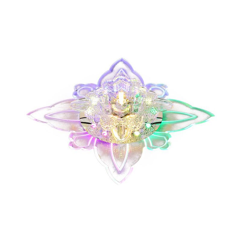 LED-Foyer-Deckenbündige moderne Deckenleuchte mit blumenklarem, facettiertem Kristallschirm