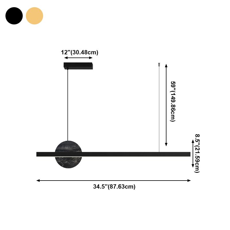 Modern Simple Dining Chandelier Light Metal Pendant Lamp Fixture for Dining Room