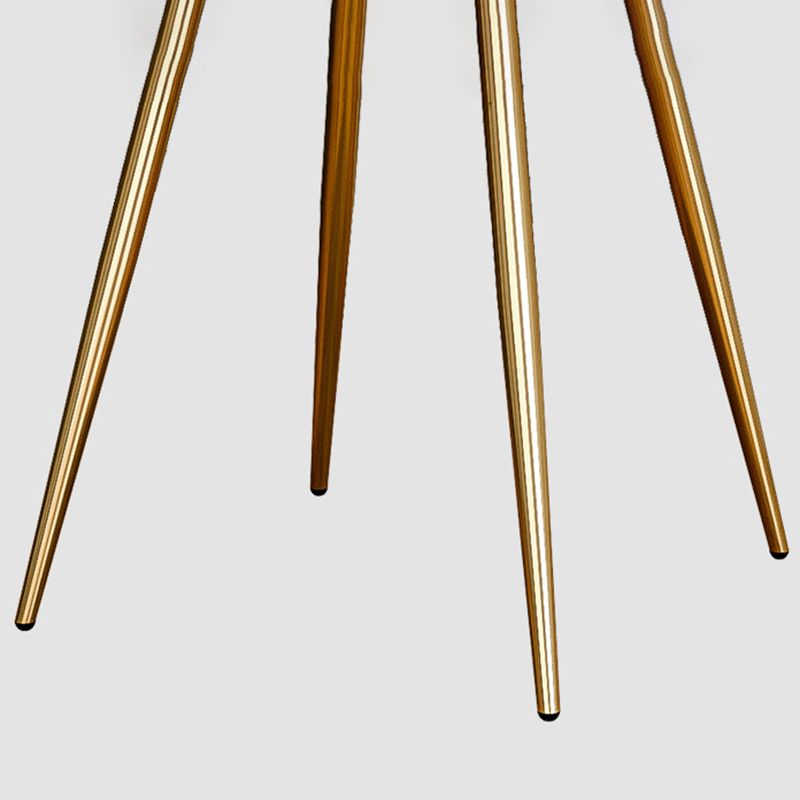 Upholstered Lounge Chair Armless Vanity Chair with Gold Tone Legs