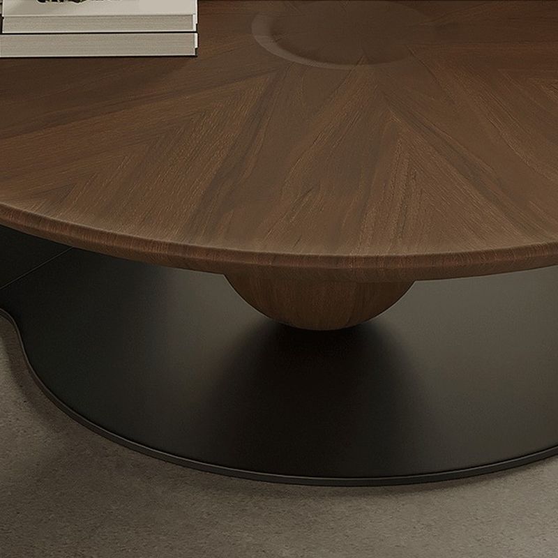 Modern Wood Coffee Table Round Nesting Coffee Table Set for Living Room