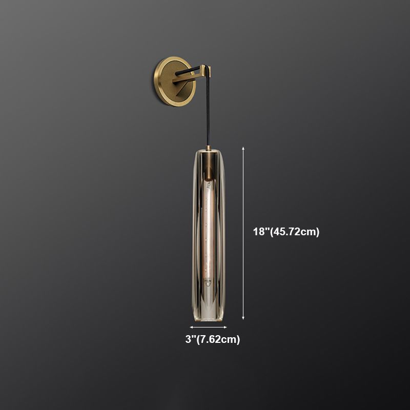 Unique Shade Crystal Wall Sconce Modern Style Single Light Wall Mounted Light in Brass