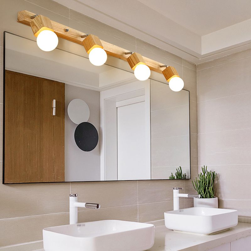 Fissaggi di illuminazione per vanità geometriche in stile moderno Stile con parete vanità in legno Sconce