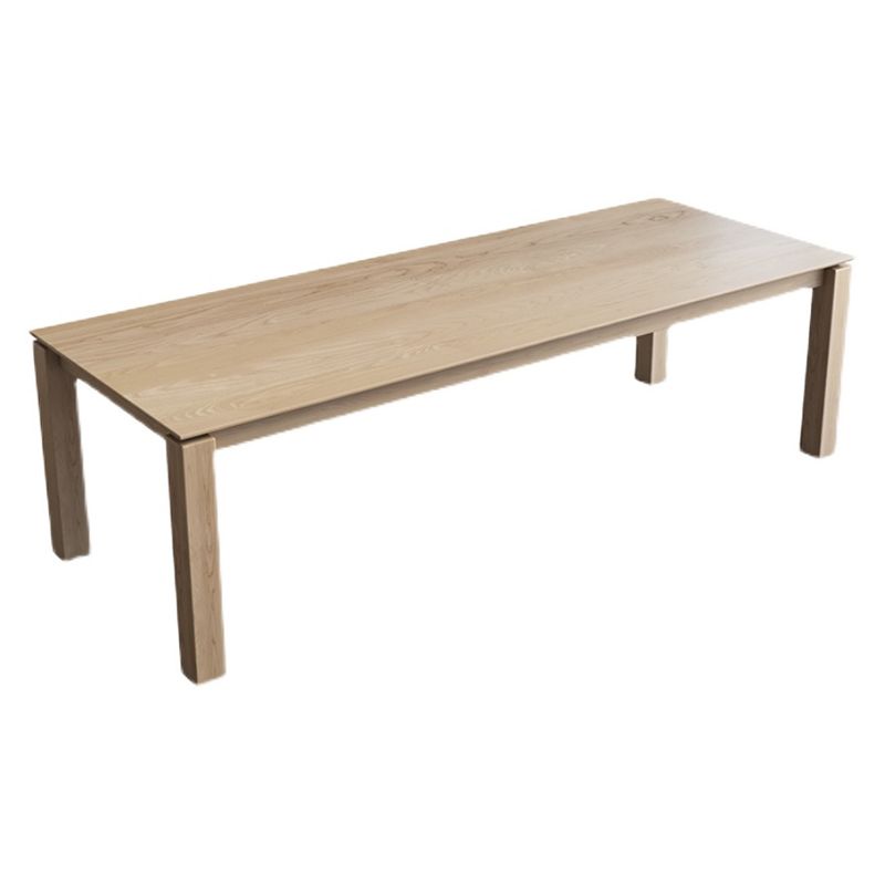 Rectángulo 4 patas Mesa de comedor de mediados de siglo Mesa fija de madera sólida para cocina
