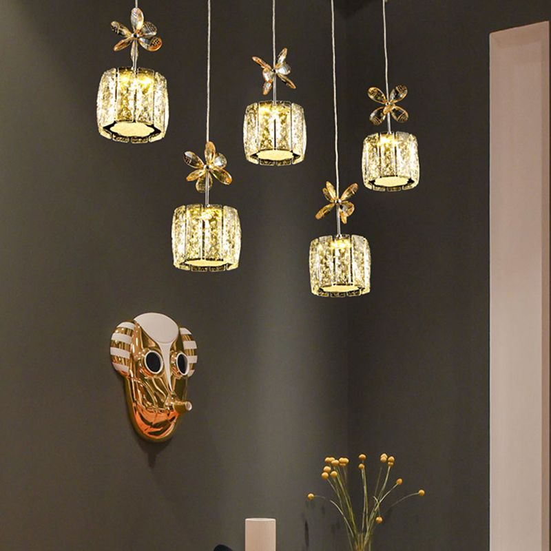 Contemporary Pendant Lights Cylinder Island Lighting Ideas Crystal for Kitchen Island