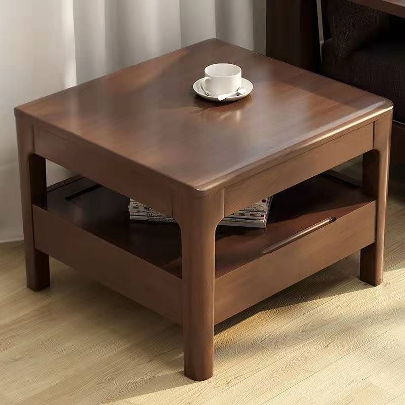 17.72" Tall Contemporary Style Coffee Cocktail Table Wooden Coffee Table