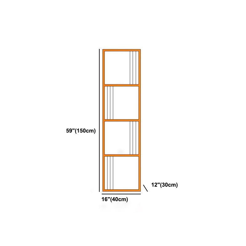 Gold Metal Shelf Bookcase Glam Open Shelf Shelves Included Bookcase Vertical