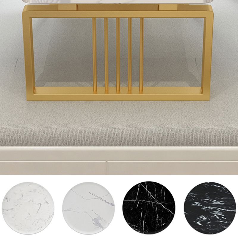 Marble Coffee Table Square Open Shelf Cocktail Table for Living Room Coffee Table