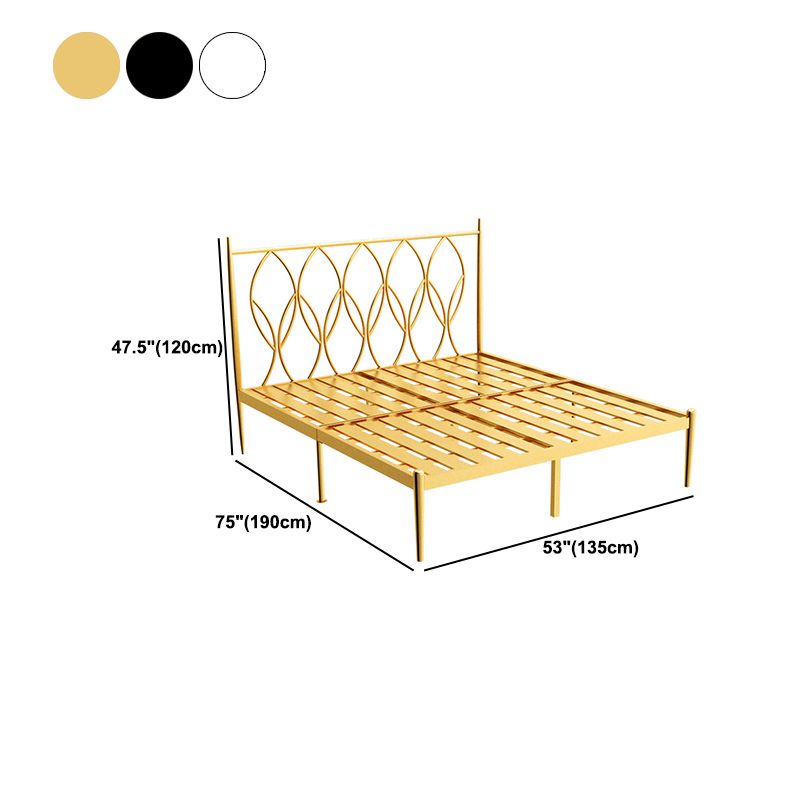 47" Tall Glam Open-Frame Bed Metal Standard Bed with Headboard