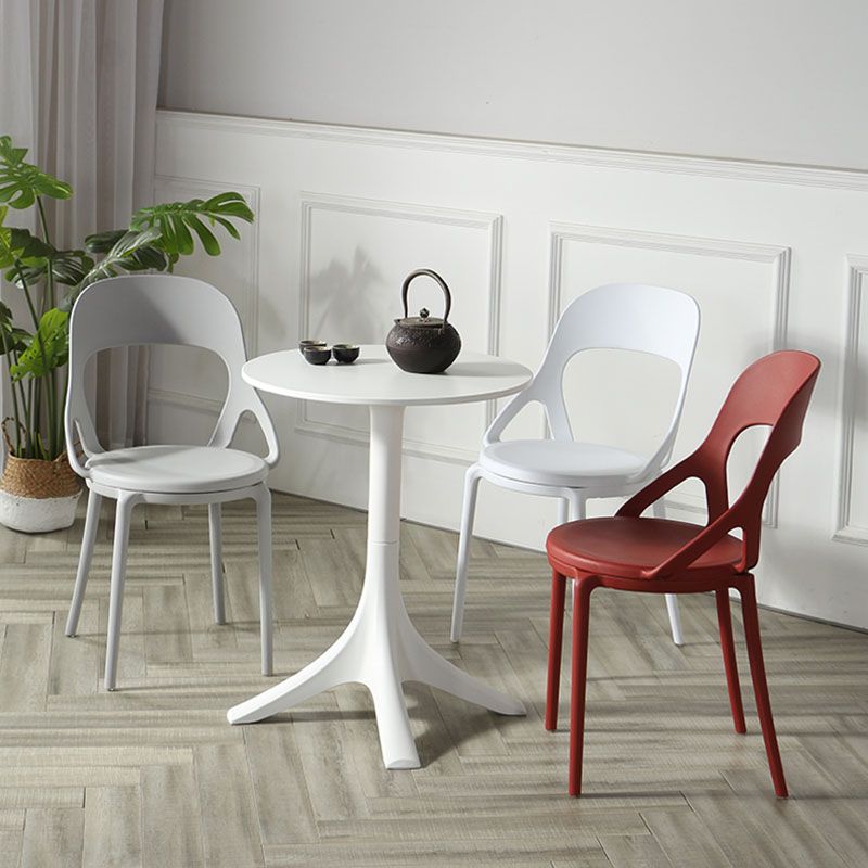 Sillas de comedor sin brazos con respaldo abierto escandinavo, silla lateral de plástico