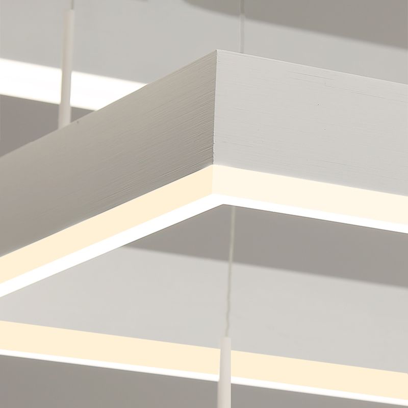 Moderne kroonluchters voor eetkamer Meerdere vierkanten Opgebroken verlichtingsarmaturen voor woonkamer