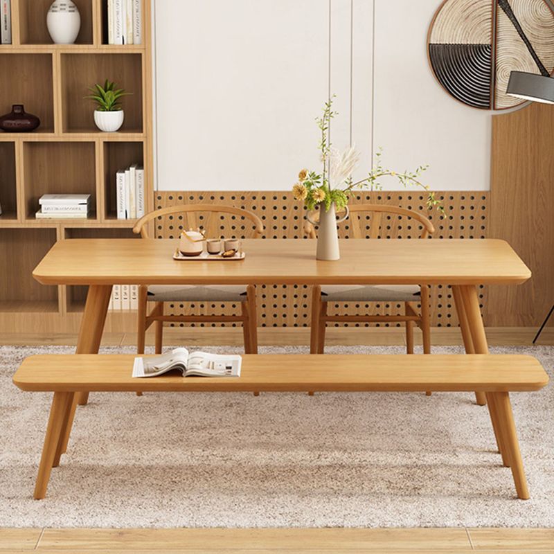 Modern Dining Set 1/4/5/6/7 Pcs Rectangle Solid Wood Dining Table and Armless Chairs