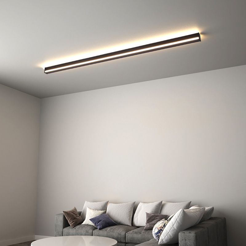 Linear Shade Metal Wall Sconce Modern Style 1-Light Wall Mount Light Fixture in Black