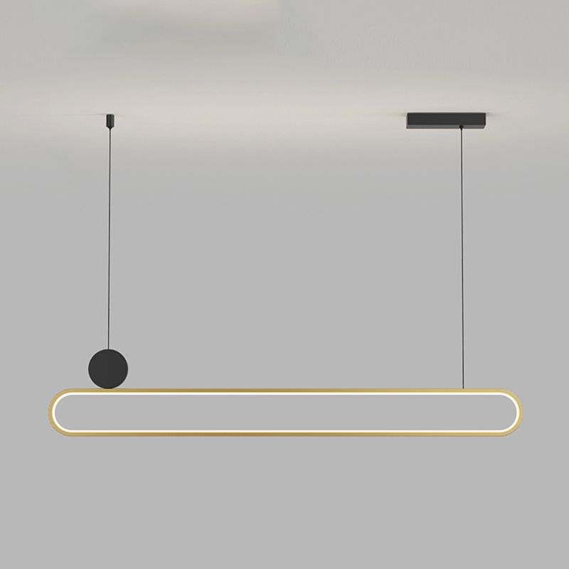 Luces de isla ovalada Modernismo Luz de la isla metal en oro para el comedor