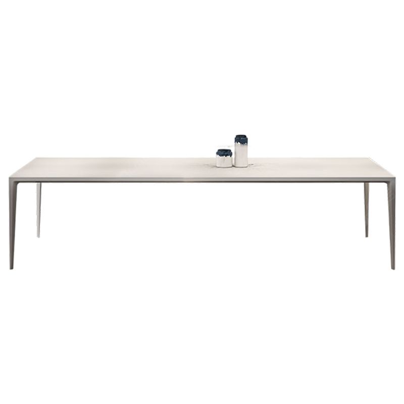 Contemporary Dining Table Sintered Stone Dining Table with 4 Metal Legs for Dining Room