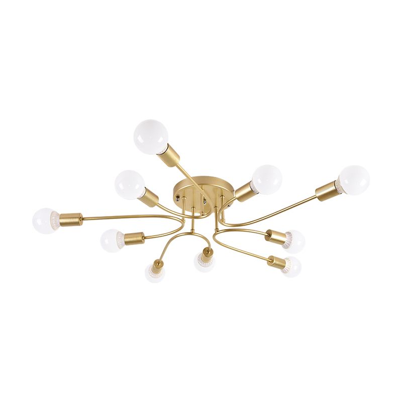 Starburst Semi Flush Mount Lighting Nordic Metal 6/8/10 Lichter Weiß/Gold/Schwarz Deckeneinbauleuchte für Schlafzimmer