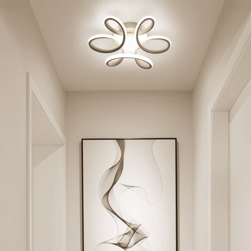 Modernism Flush Mount Lighting LED White/Black Ceiling Light for Hallway