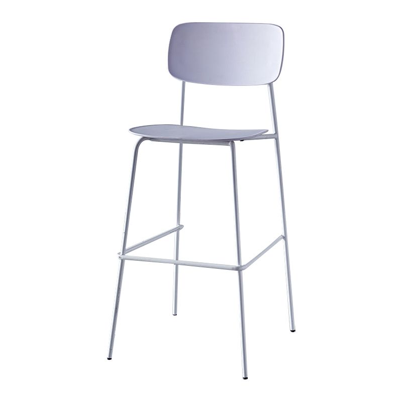 Scandinavian Backrest Counter Bar Stool Plastic Rectangle Counter-height Stool