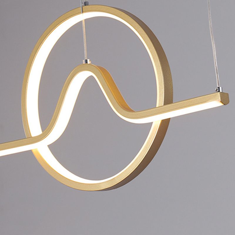 Geometric Island Light Fixture Modern Pendant Light Metal 2 Light Chandelier Lights