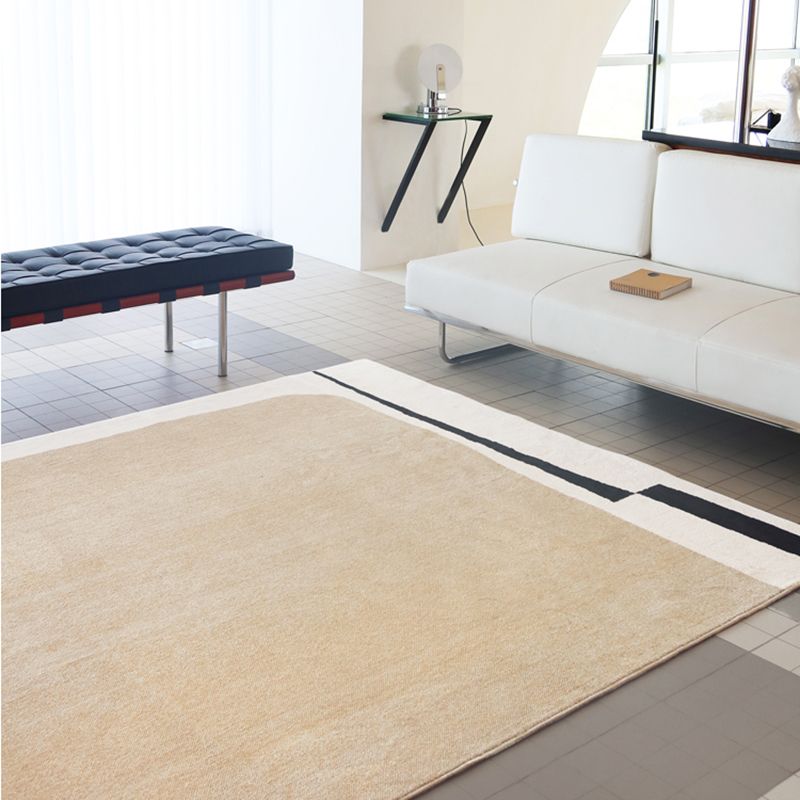 Tapis moderne abricot, bloc de couleurs, en Polyester, antidérapant, pour la décoration de la maison