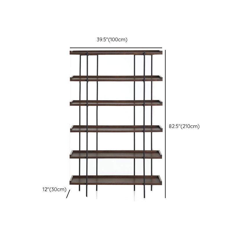 Wooden Standard Bookcase Industrial Open Back Bookshelf with Shelves