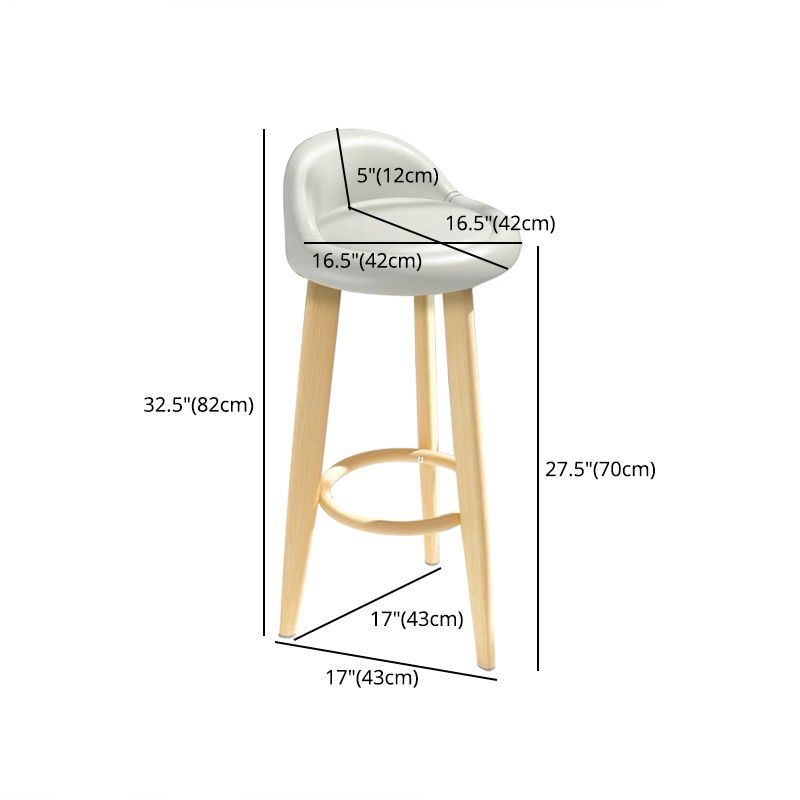 Contemporary Solid Wood Barstool Indoor Bar Stool with Cushion and Low Back