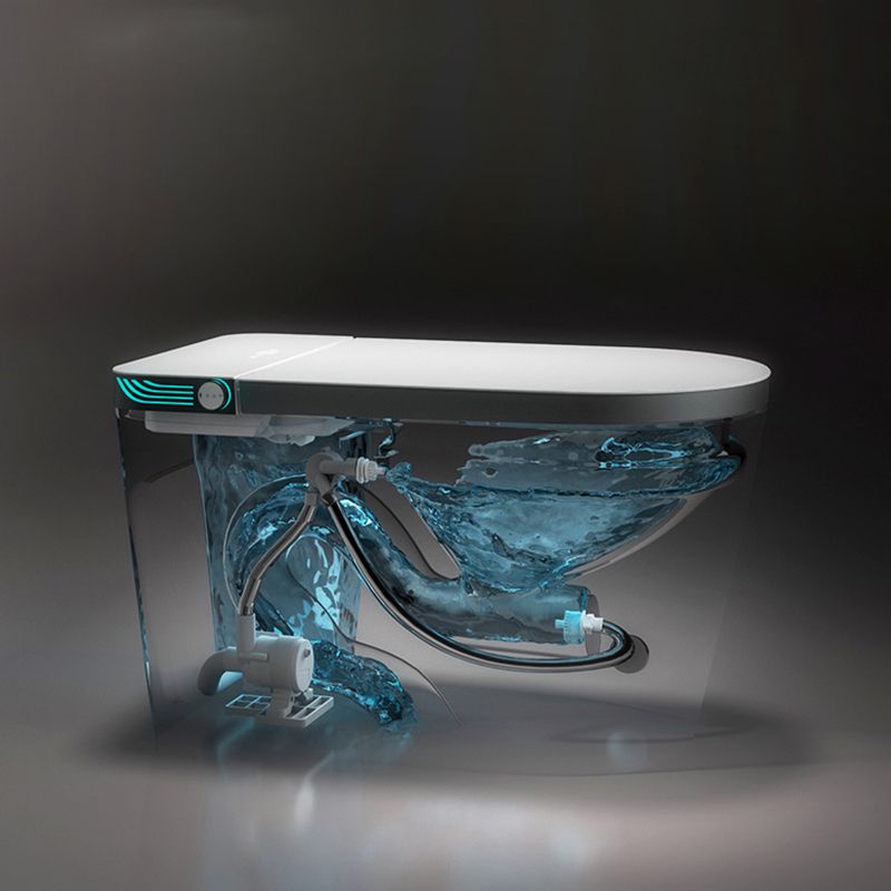 Contemporary Ceramic Flush Toilet Floor Mount Toilet with Seat for Washroom