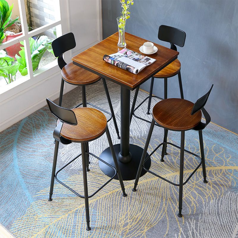 Solid Wood Pub Table Round Bar Height Modern Bar Table for Indoor