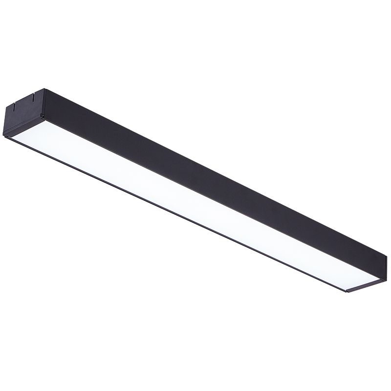 Luz de techo de oficina de aluminio moderna con iluminación empotrada rectangular de montaje empotrado en negro