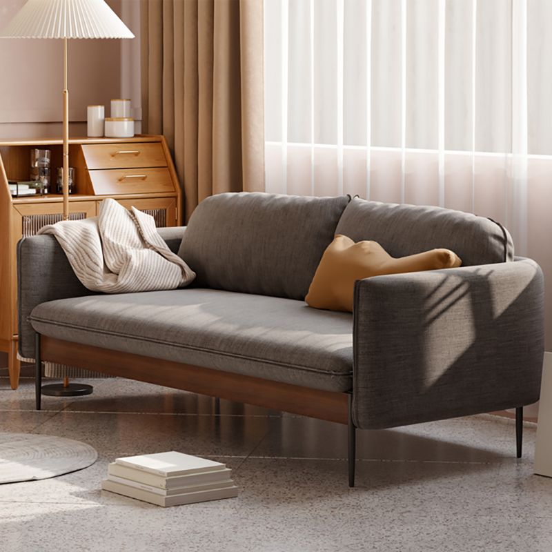 Cushions Square Arm Sofa Scandinavian 31.5" D x 31.5" H Linen Wooden Sofa
