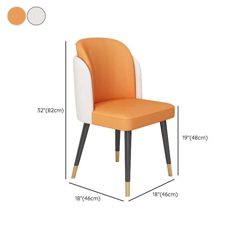 Glam Kitchen Side Chair Gold Legs Dining Armless Parsons Chair