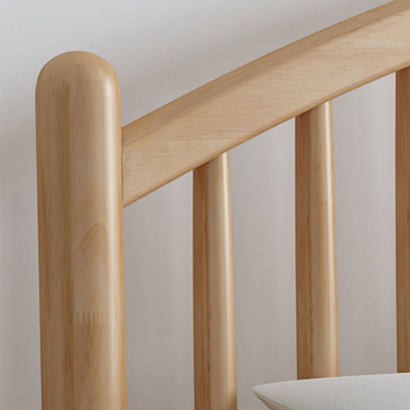 84.65 inch Wide Scandinavian Bed Solid Wood Bed Frame with Headboard