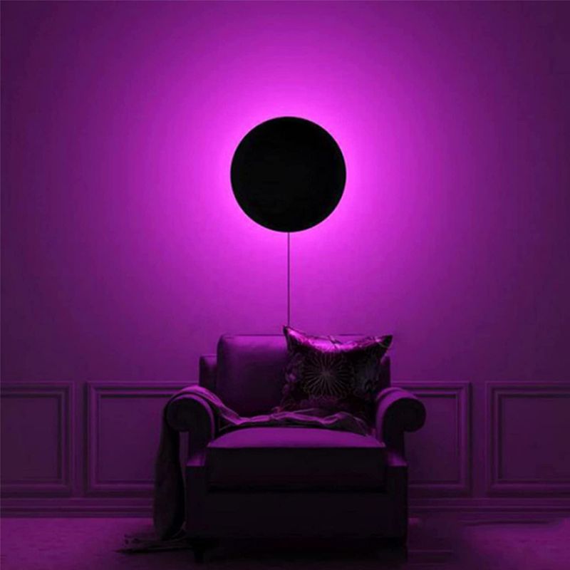 Modern Style Round Led Wall Lamp Metal 1-Light Wall Mount Light Fixture