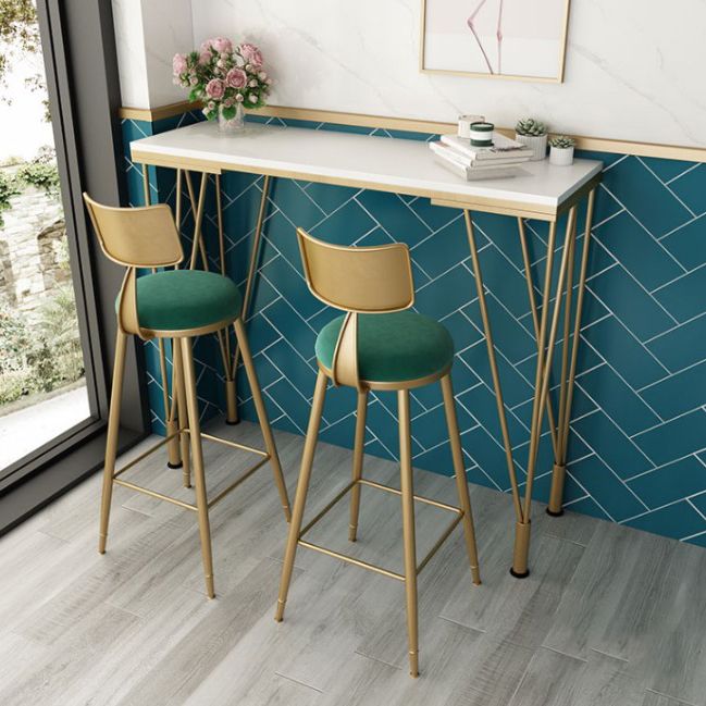 Nordic Bar Table 42-inch Height Gold 4 Legs Bistro Table for Kitchen