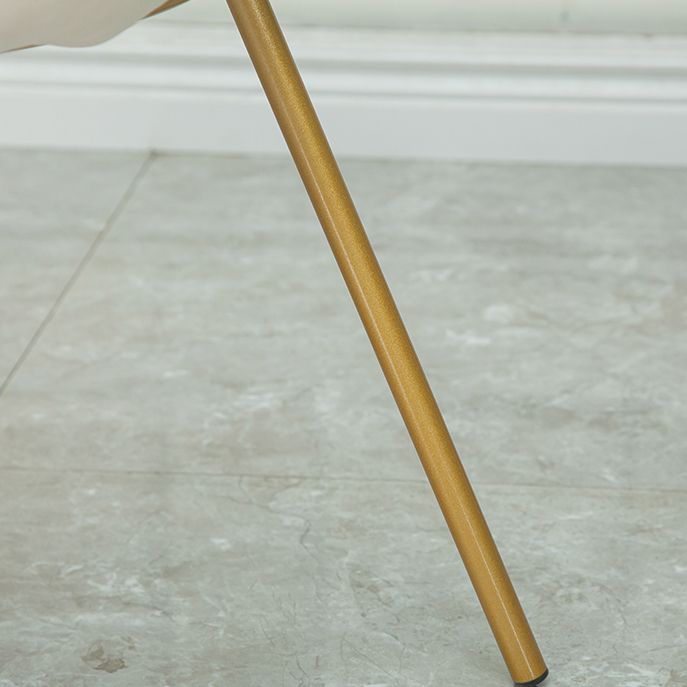 Glam Metal Dining Room Chair Velvet Dining Side Chair for Home Use