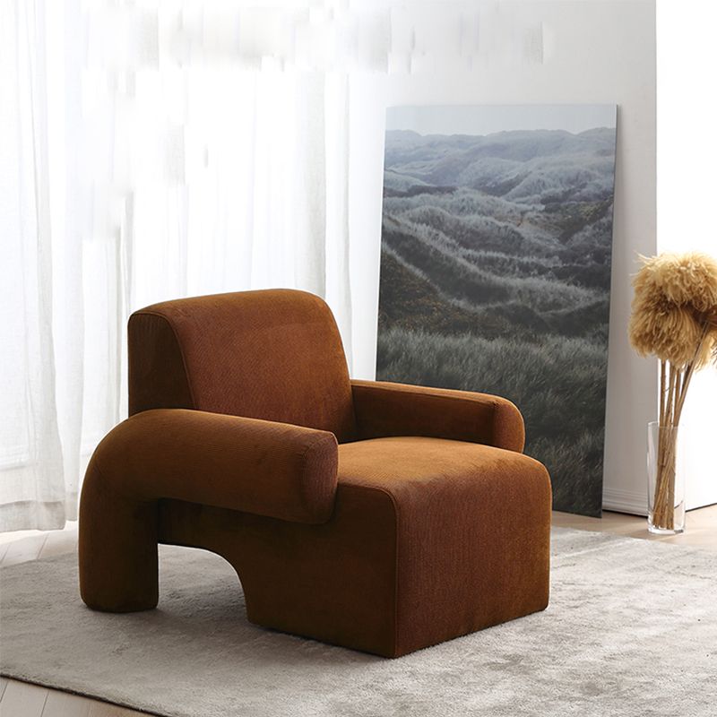 Nordic Style Fabric Armrest Fixed Backrest Abstract Arm Chair