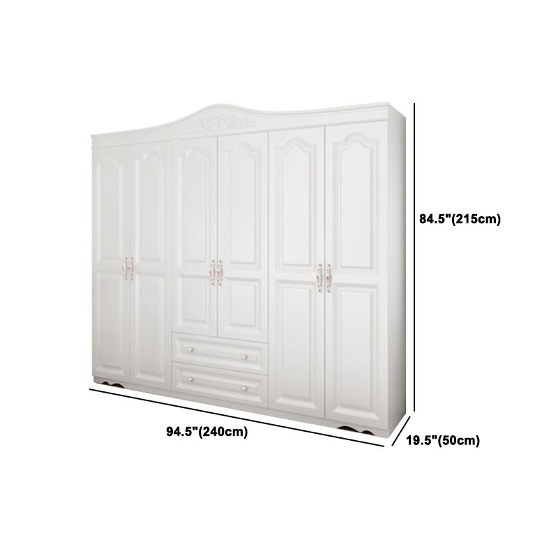 Bedroom Hinged Door Storage Cabinet Manufactured Wood Victorian Cabinet with Drawers