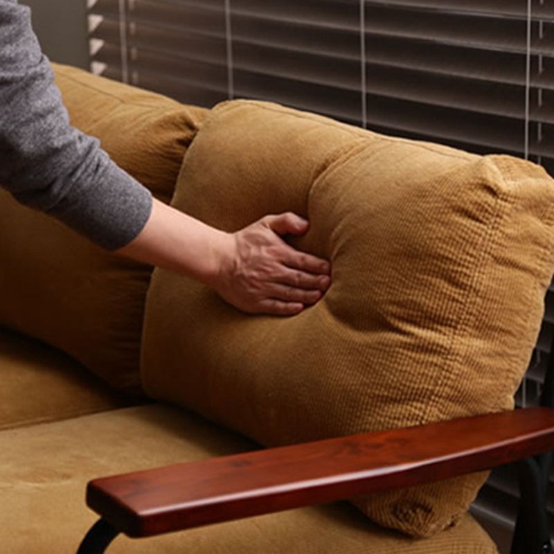 Contemporary Square Arm Sofa Cushions Standard Settee for Apartment